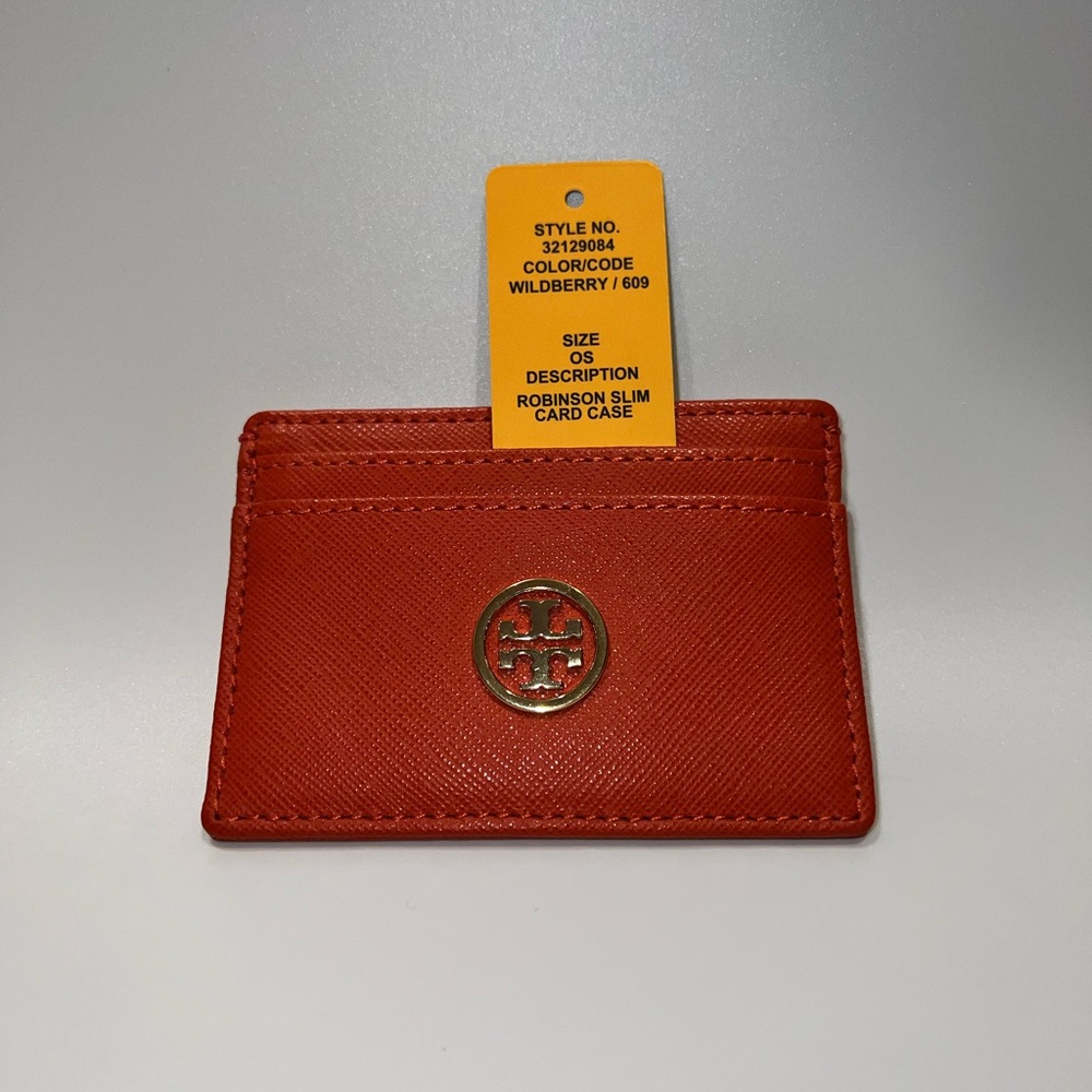 Tory Burch Robinson Slim Card Case - Wildberry - BRAND NEW